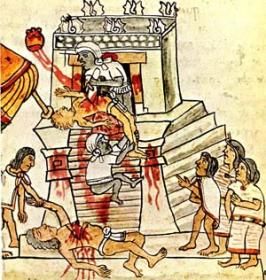 Menschenopfer der Azteken; Bild: Wikipedia