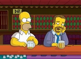 Homer Simpson und Ricky Gervais © 2006 FOX BROADCASTING CR:FOX