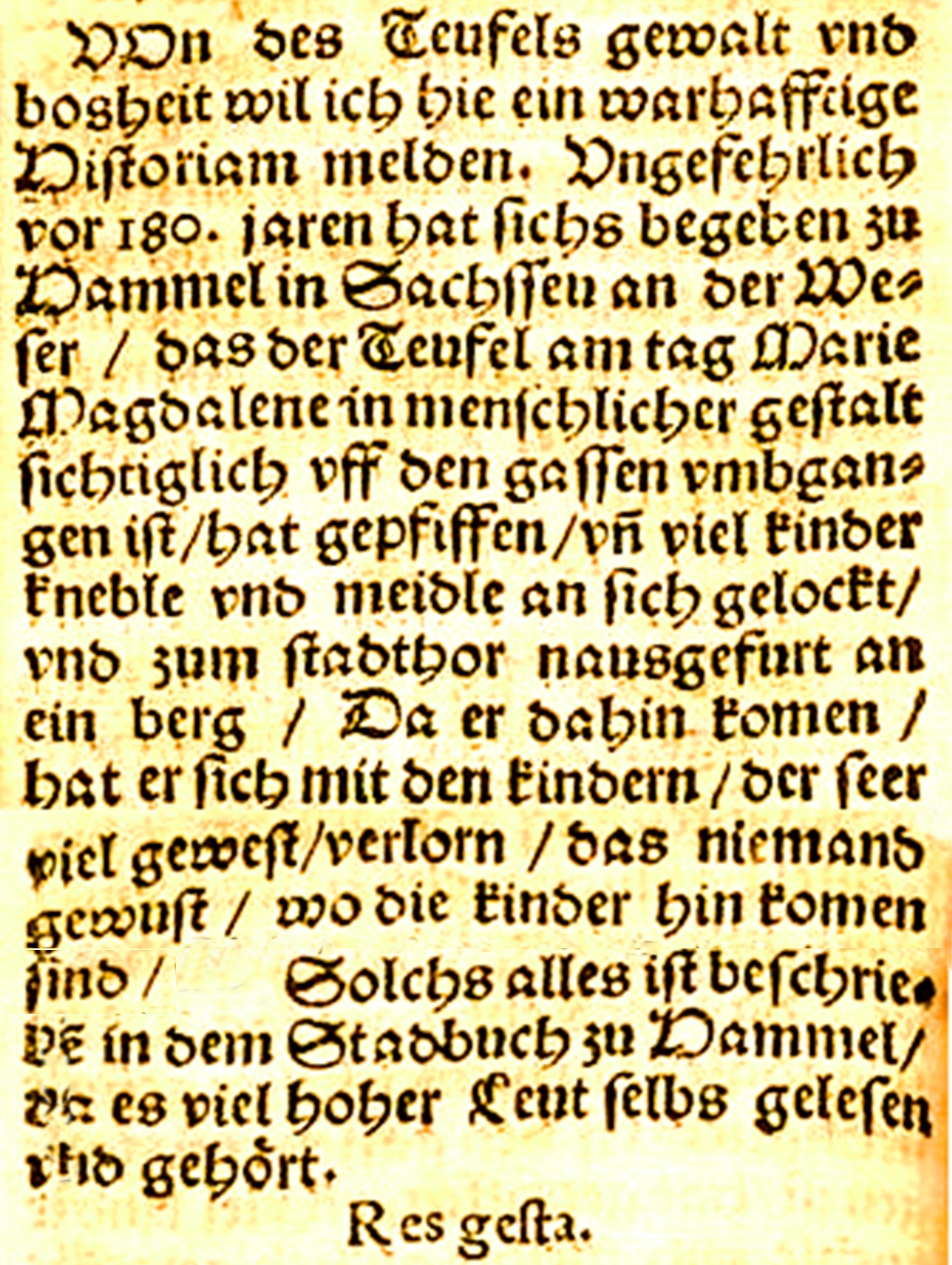 Auszug aus dem Stadtbuch von Hameln von 1556, Foto: © Colin Goldner