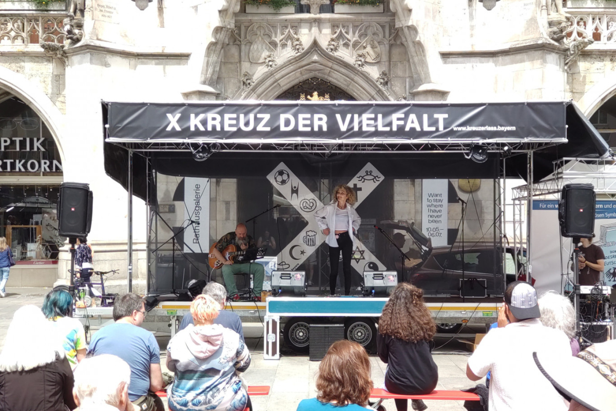 "Religionsfreie Zone" auf dem Münchner Marienplatz