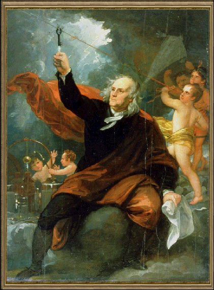 Benjamin Franklin entdeckt die Elektrizität