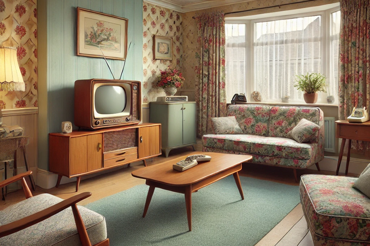 Wohnzimmer in den 1950er Jahren