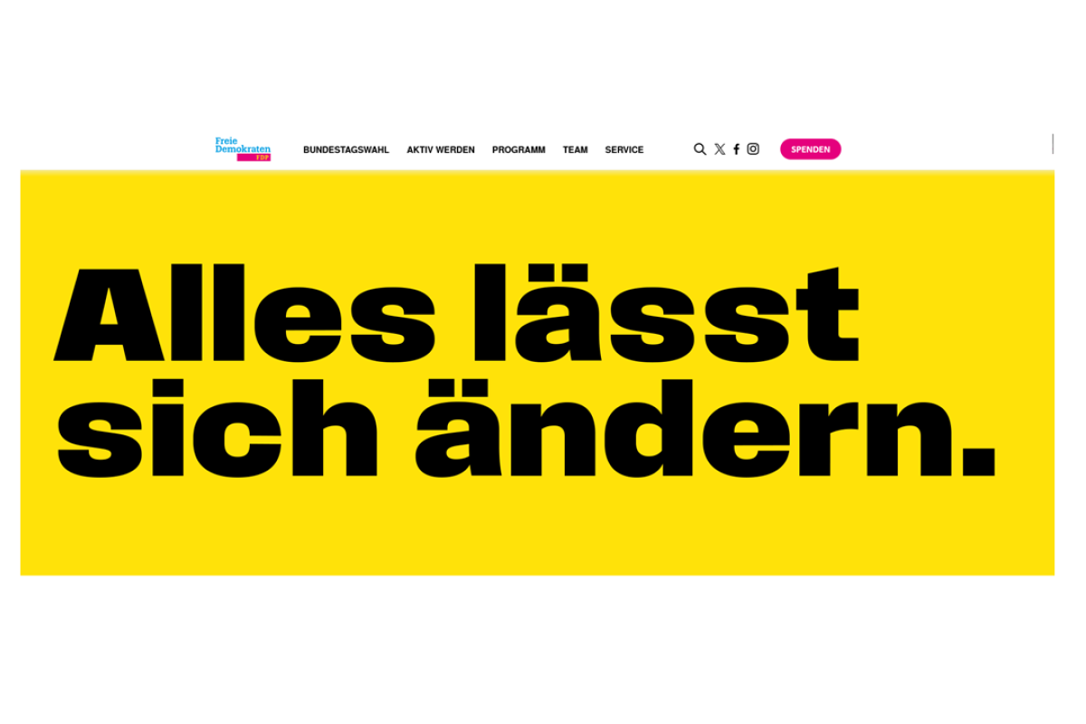 Screenshot von der Website der FDP