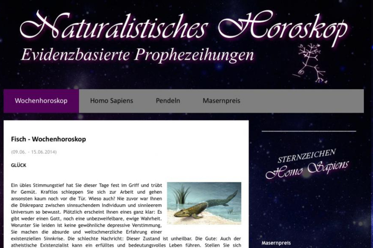 Screenshot der Webseite