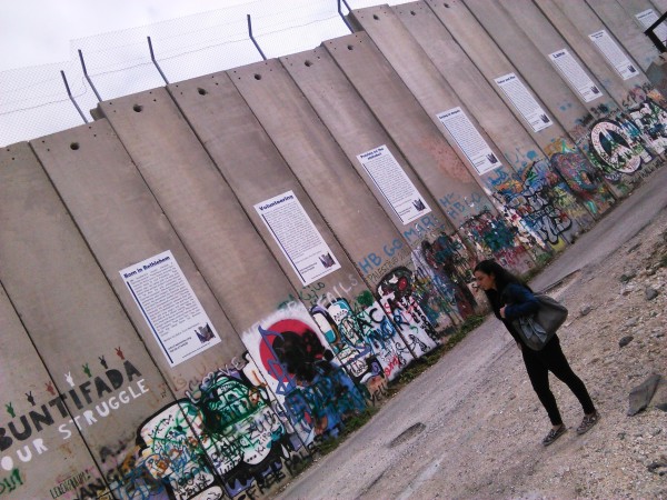 Rana an der Mauer in Bethlehem