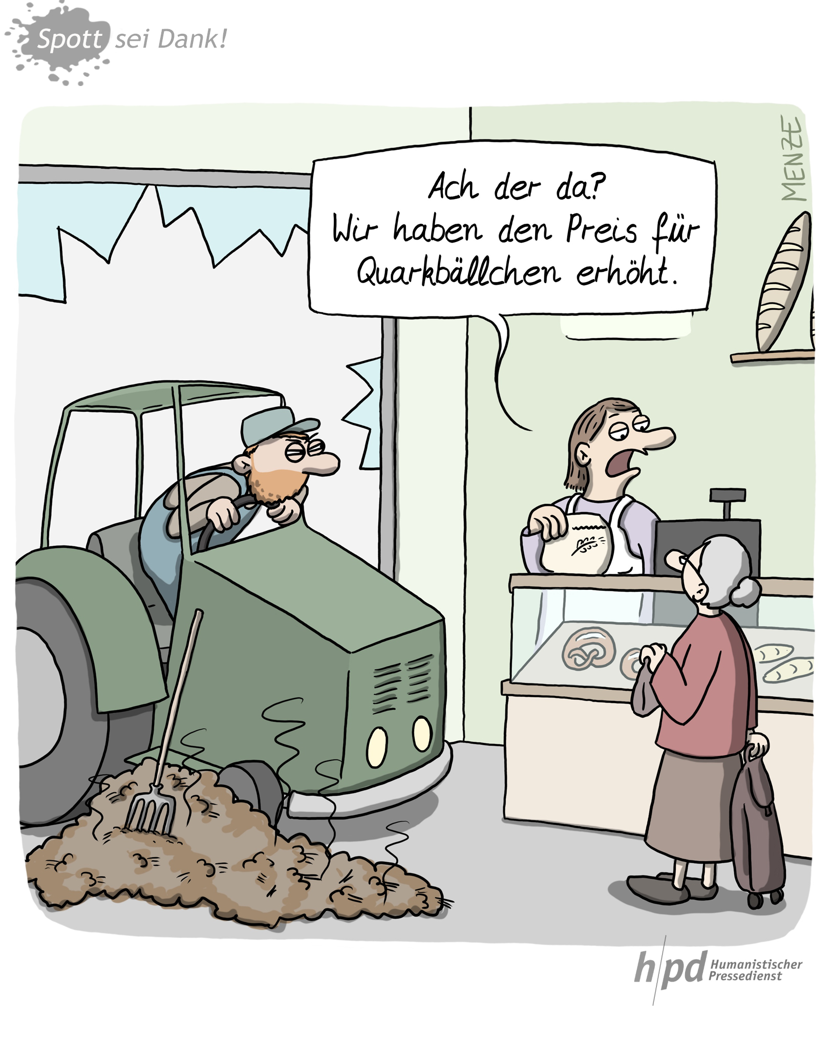 Karikatur: Nadia Menze zu den Bauernprotesten.