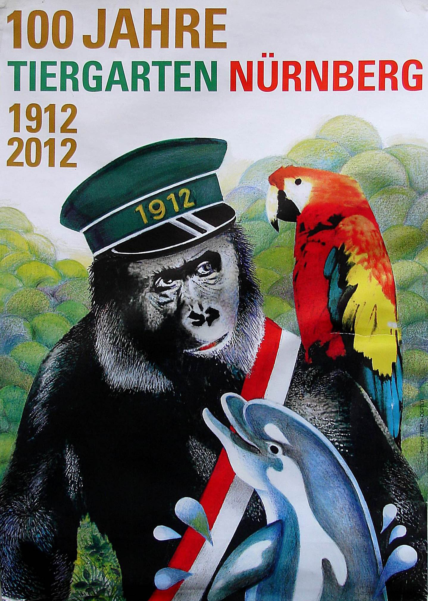 Plakat des Nürnberger Zoos, auf dem Fritz als Werbung vermerktet wird. (Foto: © Archiv GAP)