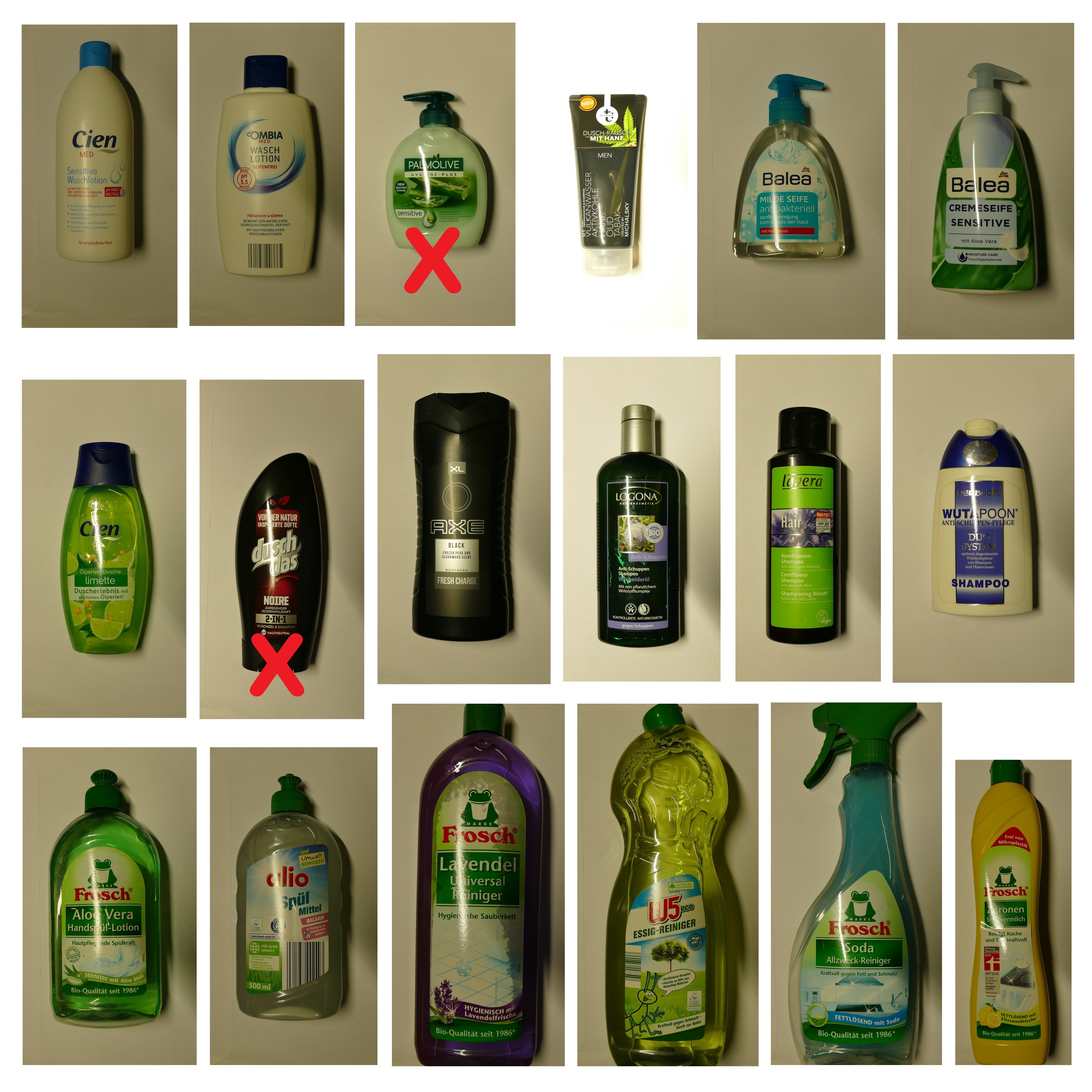 Abb.: Kommerziell erhältliche Reinigungsmittel