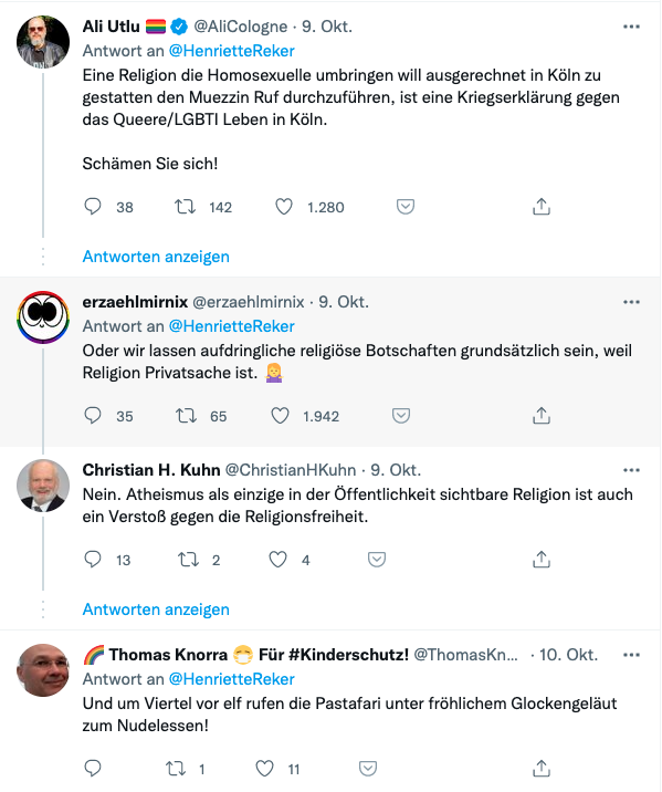 Reaktionen bei Twitter auf den Tweet der Kölner Oberbürgermeisterin