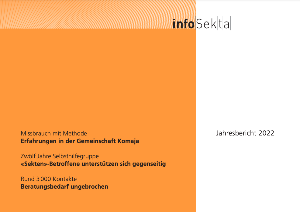 Deckblatt des InfoSekta-Jahresberichts