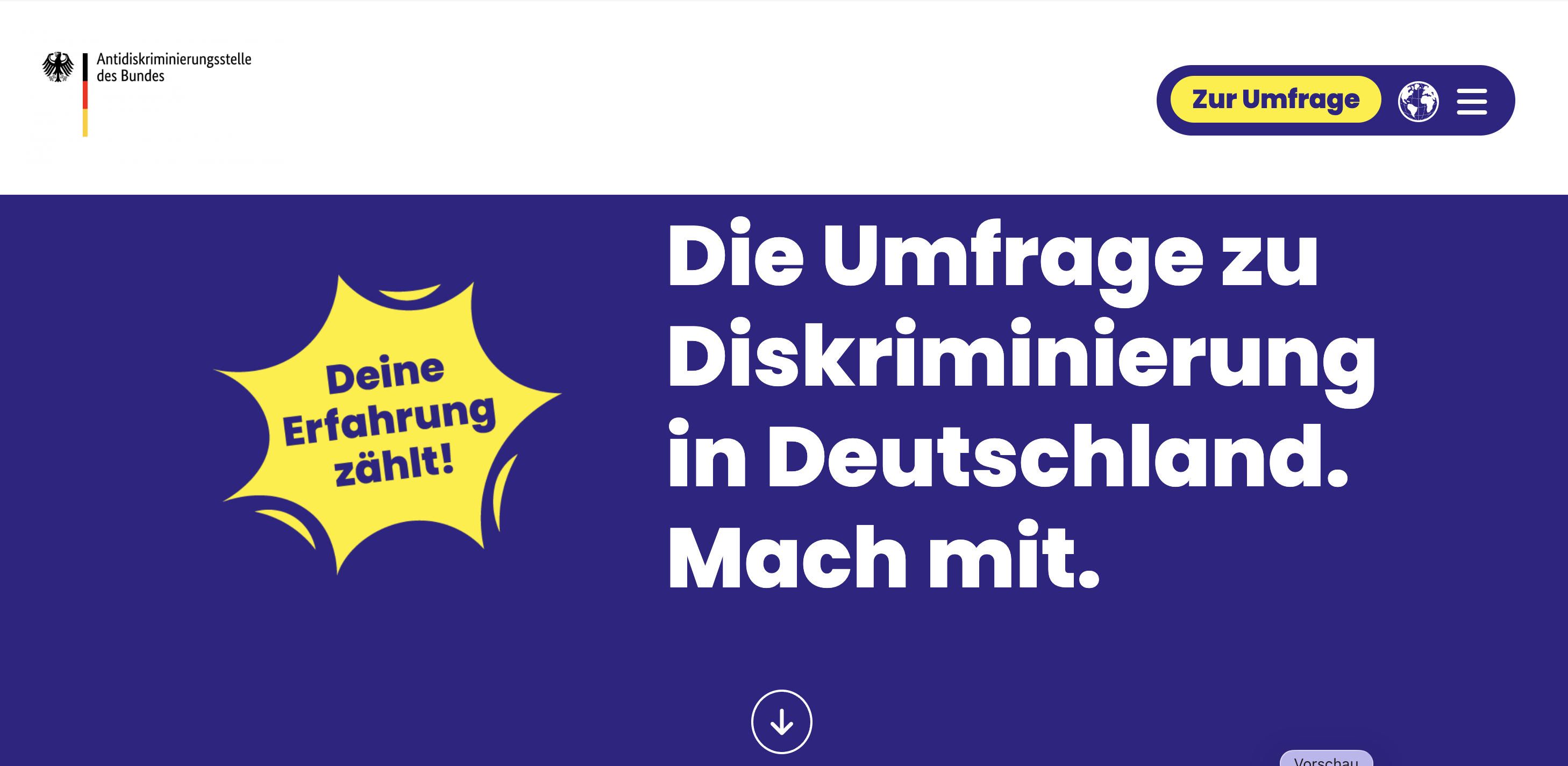  Startseite der Umfrage