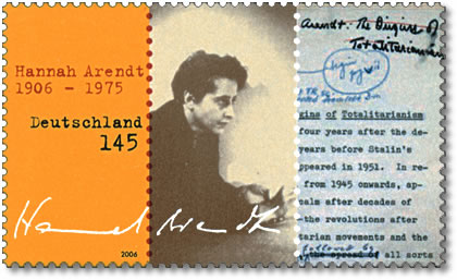 Sonderbriefmarke zum 100. Geburtstag von Hannah Arendt
