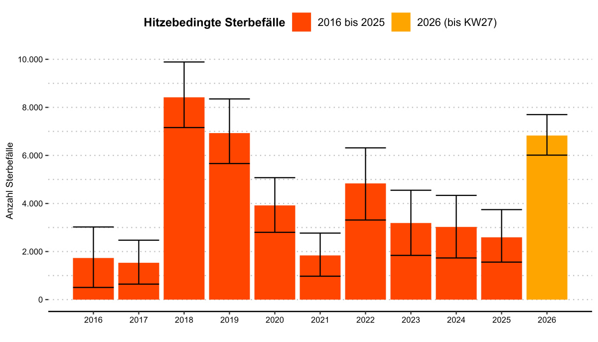 Hitzetote laut RKI