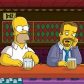 Homer Simpson und Ricky Gervais © 2006 FOX BROADCASTING CR:FOX