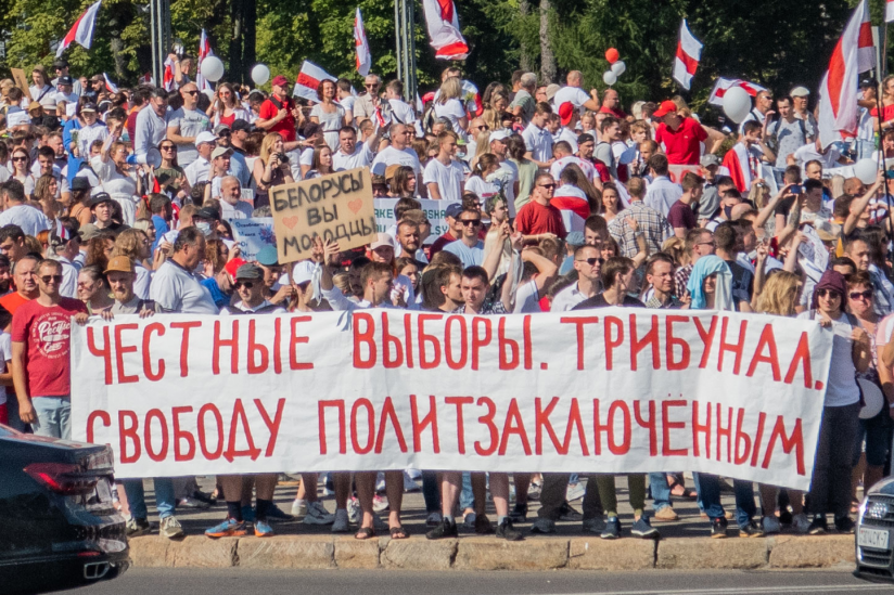 Protest in Minsk am 16. August 2020