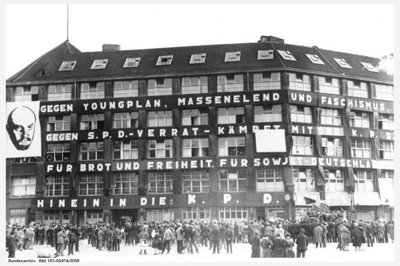 Das Karl-Liebknecht-Haus zur Reichstagswahl 1930