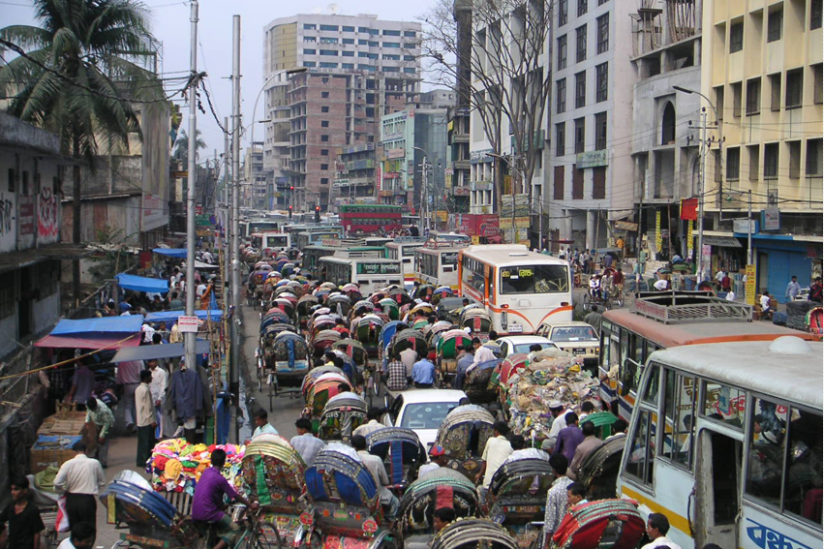 Dhaka zur Rush-hour