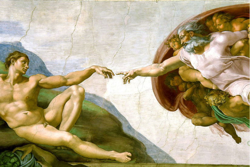 Michelangelo: Die Erschaffung Adams (Ausschnitt)