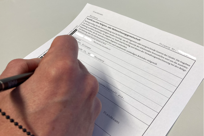 Kirchenaustrittsformular