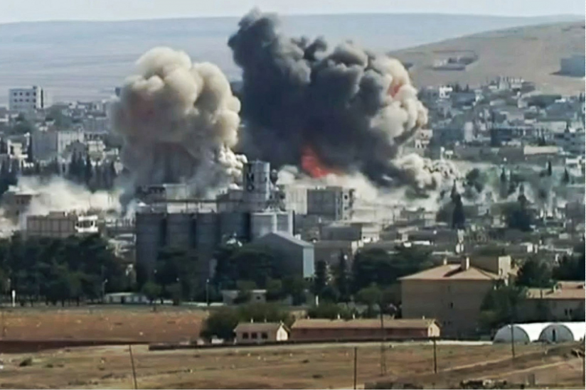 Twin-Explosion in southeastern Kobane on 8th October 2014