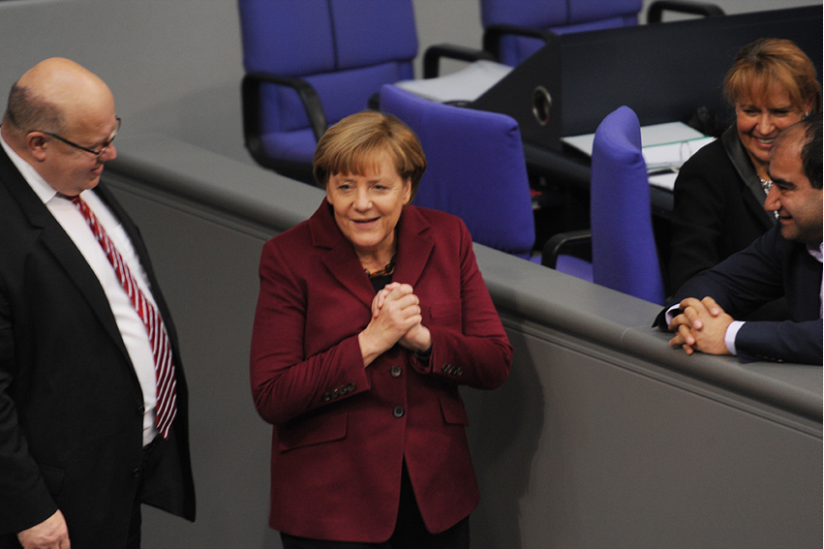 Bundeskanzlerin Merkel nach Abstimmung zum "Sterbehilfeverhinderungsgesetz"
