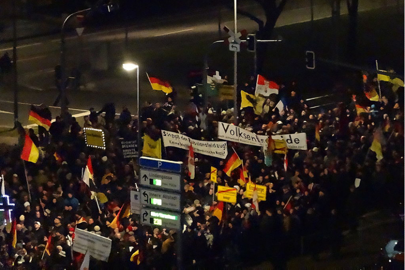 Pegida-Demonstration am 12. Januar 2015 in Dresden