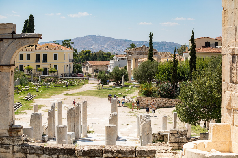 Antike Überreste der römischen Agora in Athen