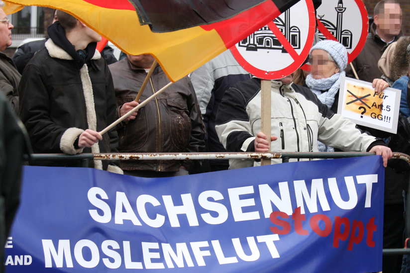 Transparent des Vereins "Arbeit, Familie, Vaterland" im Dezember 2008 bei einer Veranstaltung der "Bürgerbewegung Pro Köln".