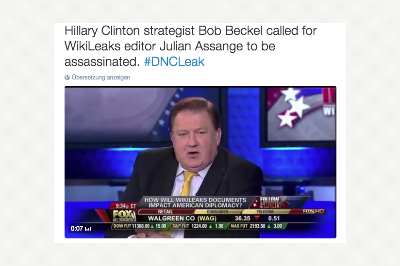 Bob Becker fordert die Ermordung von Assange
