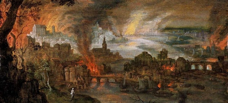 Pieter Schoubroeck: Die Zerstörung Sodom und Gomorrhas