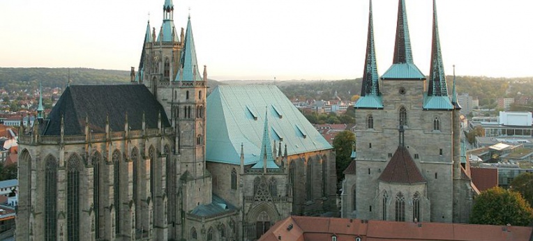 Erfurter Dom und Severikirche am Domplatz, Wahrzeichen von Erfurt