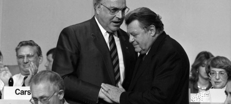 Kohl und Strauß am 13. Juni 1988 auf dem CDU-Bundesparteitag