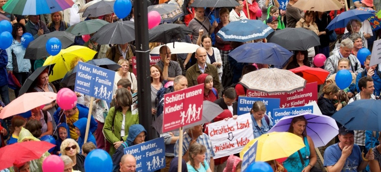 Im Juni 2014 demonstrierten tausende Menschen in Baden-Württemberg gegen Reformen im Sexualunterricht.