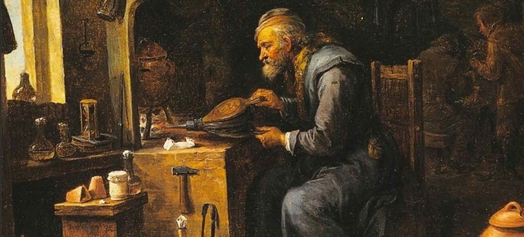 Der Alchemist – Gemälde von David Teniers dem Jüngeren 