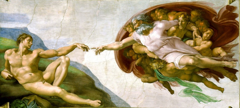 Die Erschaffung Adams (Michelangelo, Sixtinische Kapelle, Rom)