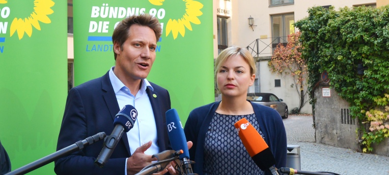 Die Fraktionsvorsitzenden der Grünen im Bayerischen Landtag: Ludwig Hartmann und Katharina Schulze