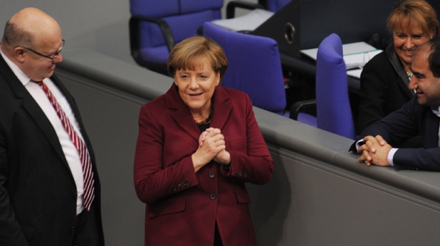 Bundeskanzlerin Merkel nach Abstimmung zum "Sterbehilfeverhinderungsgesetz"