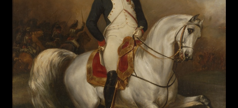 Napoleon zu Pferde (S. Meister, 1832, Öl auf Leinwand, Städtisches Museum Simeonstift Trier)