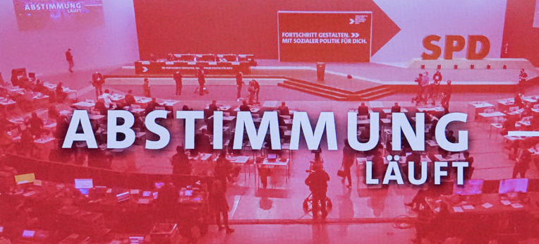Online-Abstimmung auf dem SPD-Bundesparteitag am vergangenen Wochenende
