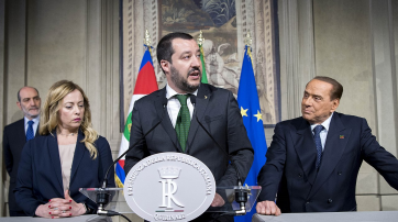 Giorgia Meloni, Matteo Salvini und Silvio Berlusconi