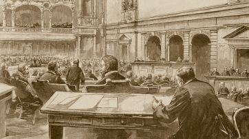 Sitzungssaal des Reichstagsgebäudes um 1894