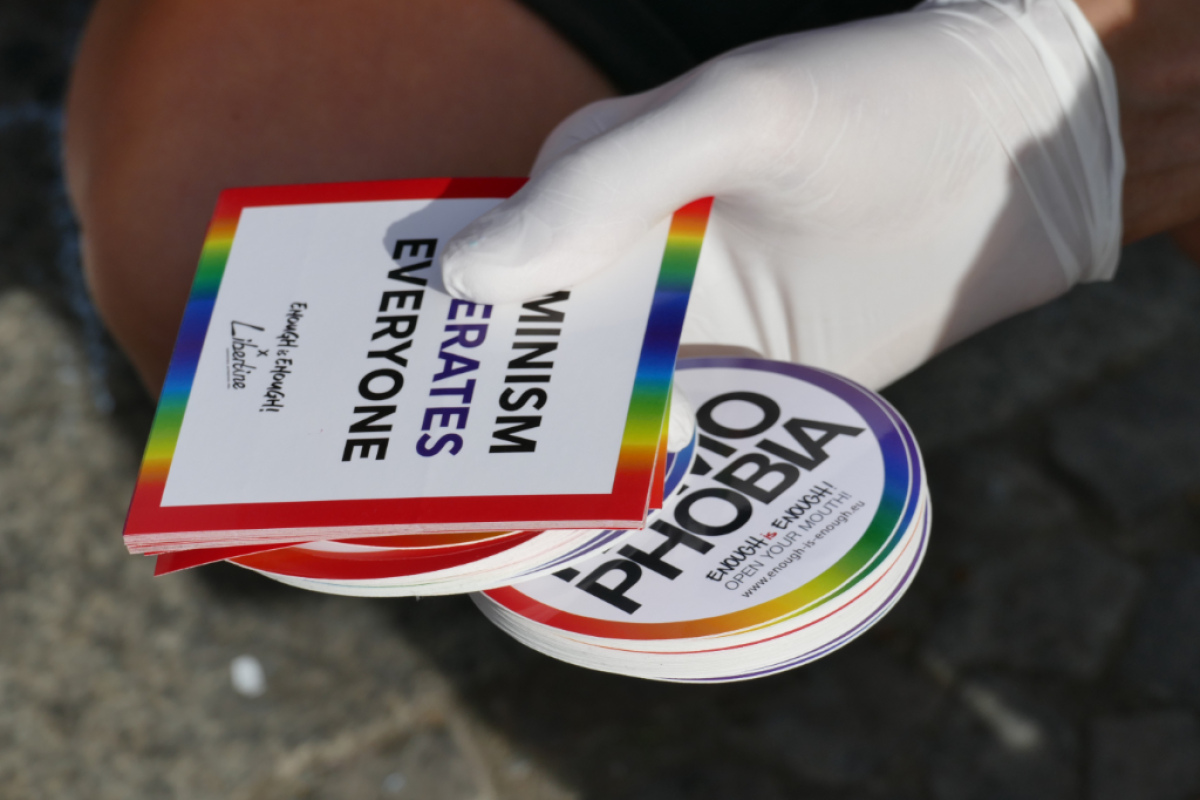 Auf der Kundgebung "Leben und Lieben ohne Bevormundung" am 19. September 2020 in Berlin