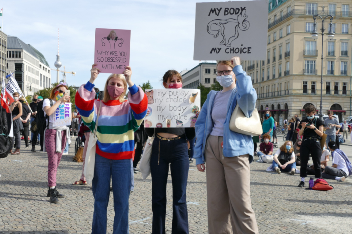 Auf der Kundgebung "Leben und Lieben ohne Bevormundung" am 19. September 2020 in Berlin
