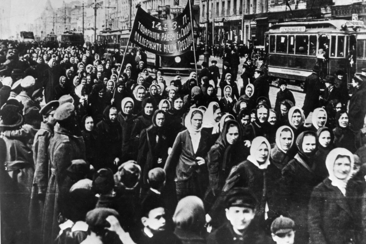 Demonstration zum Internationalen Frauentag 1917