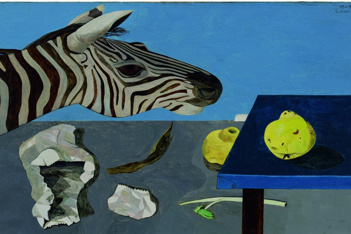 Zebra auf blauem Tisch (1943-44)