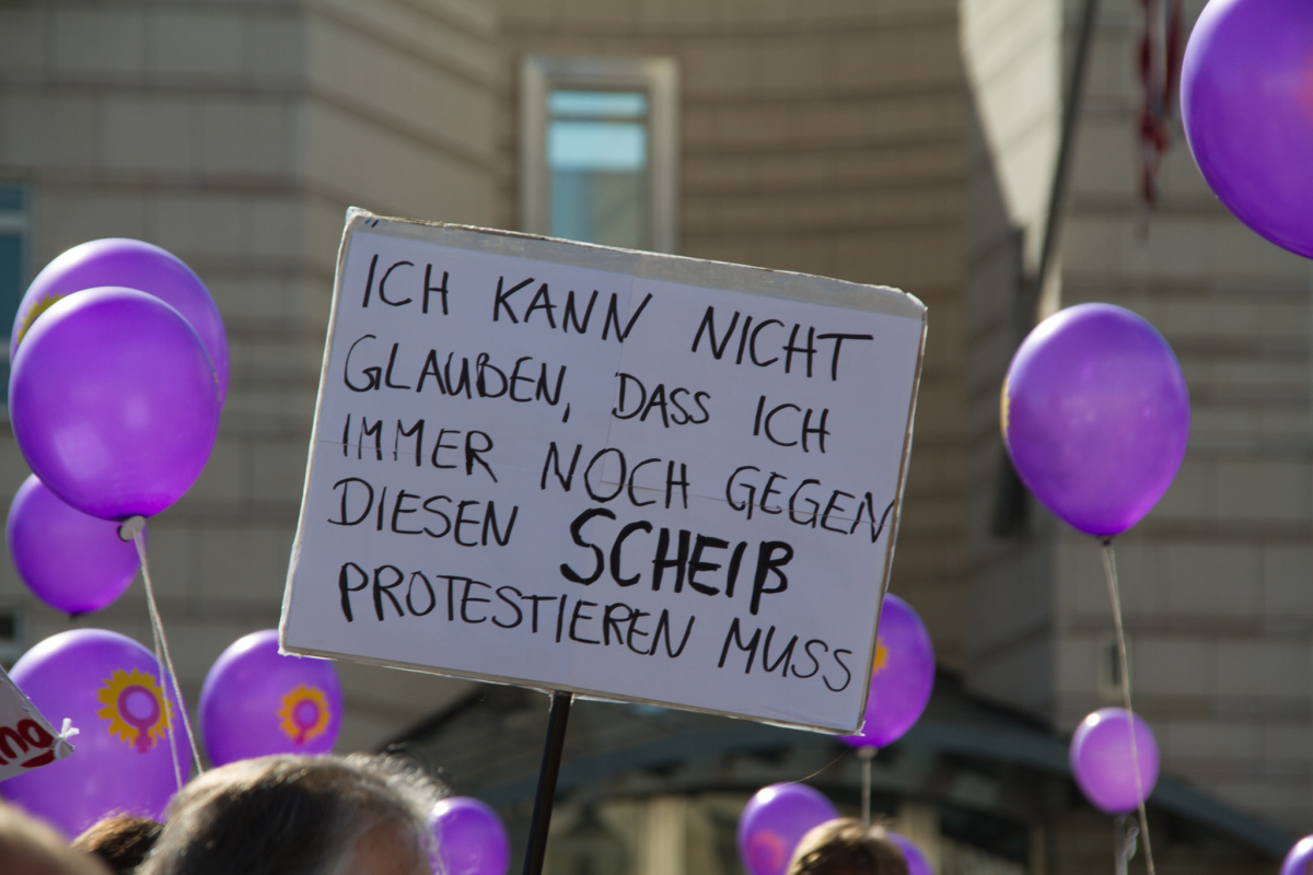 Bei einer Demo für das Recht auf sexuelle Selbstbestimmung