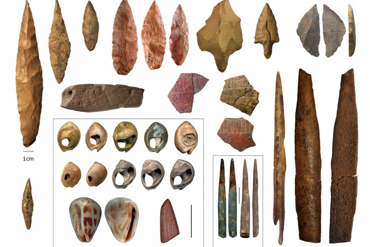 Artefakte aus der Mittleren Steinzeit, die im Norden und Süden des afrikanischen Kontinents gefunden wurden.
