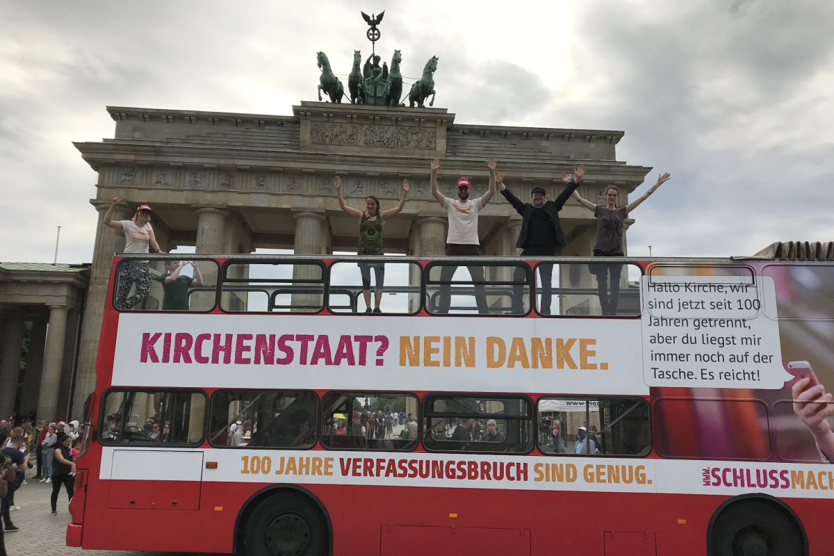 Säkulare Buskampagne "Schlussmachen.jetzt"