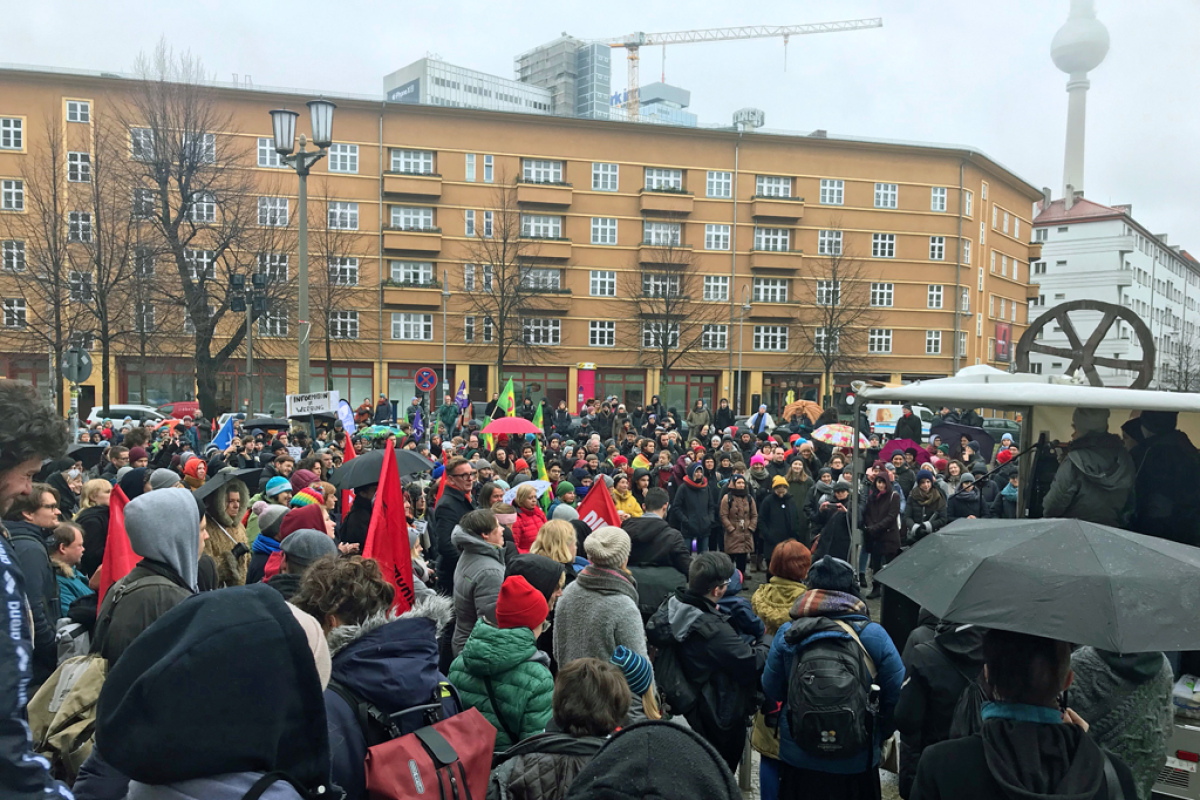 Der Rosa-Luxemburg-Platz vor der Volksbühne am 26. Januar 2019