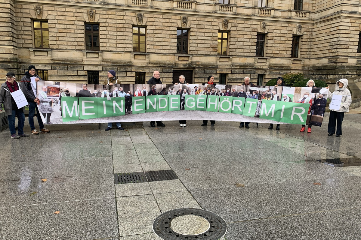 Demonstration vor dem Bundesverwaltungsgericht
